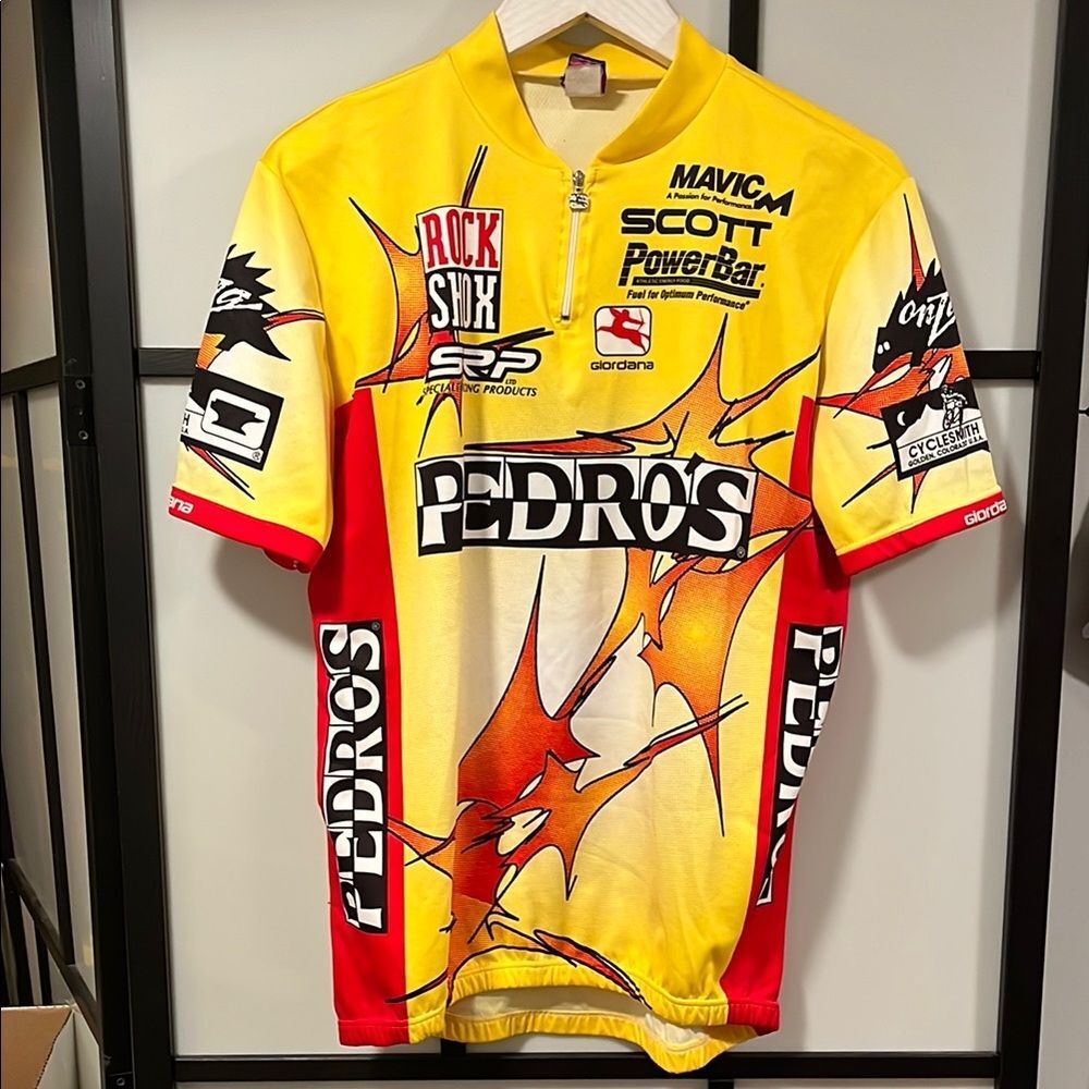 Giordana Pedro's Cycling Jersey Men's Size XXL Yellow Italy